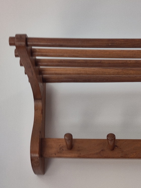 Image 1 of Minimalist wooden wall coat rack