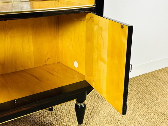 Image 1 of Art Deco vitrinekast van Macassar ebbenhout, 1940