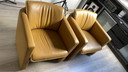 Set van twee Leolux Fiabo lederen fauteuils 