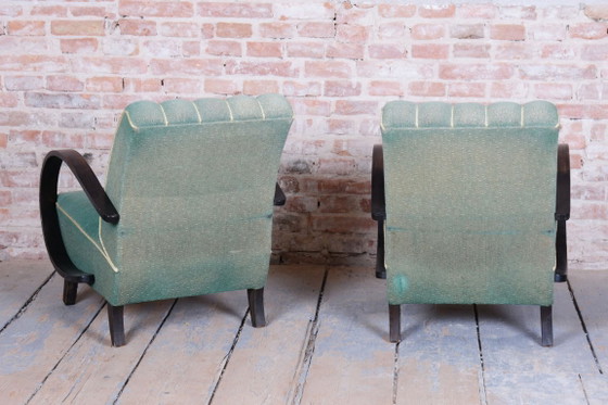 Pair of Original Art Deco Armchairs, Jindrich Halabala, UP Zavody, Czech, 1930s – Textile, Wood (photo 8 of 8)