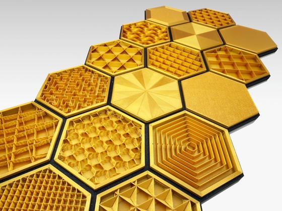 Image 1 of Miel doré - ensemble de 3 tableaux muraux