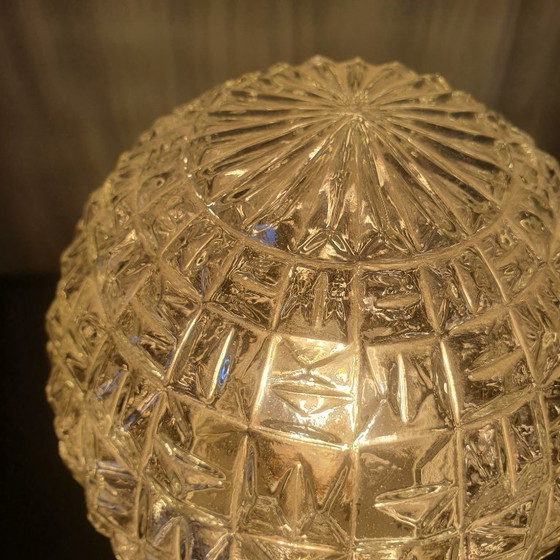 Image 1 of Lampe globe pour plafond (ou mur) en verre texturé d'Italie.