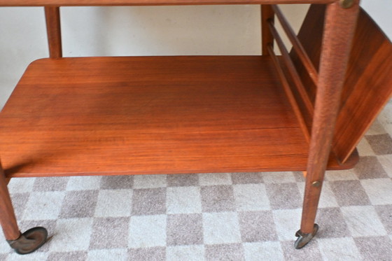 Image 1 of Vintage Teak Barcart Met Tijdschriftvak