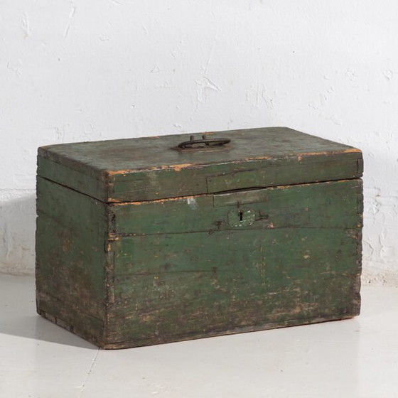 Antieke groene kist (ca. 1920) #74 – Ladekasten, Rustic (photo 5 of 28)