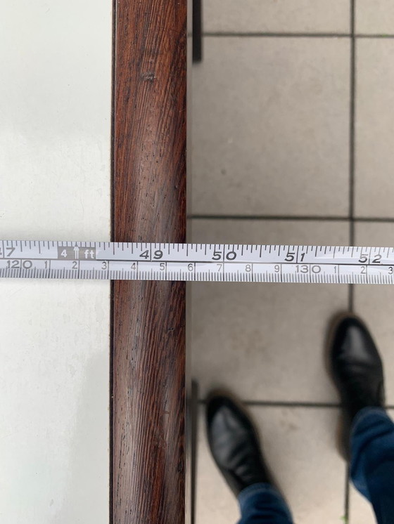 Image 1 of Wengé eetkamer nieuw gestoffeerd tafel met origineel formica blad.