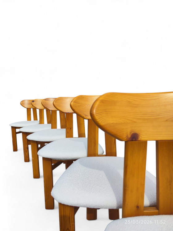 Image 1 of Set of 6 Danish pine chairs