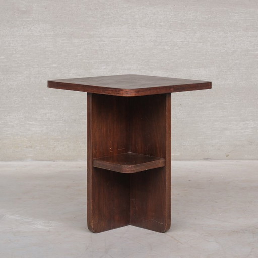 Mesa auxiliar de madera francesa de estilo Deco tardío