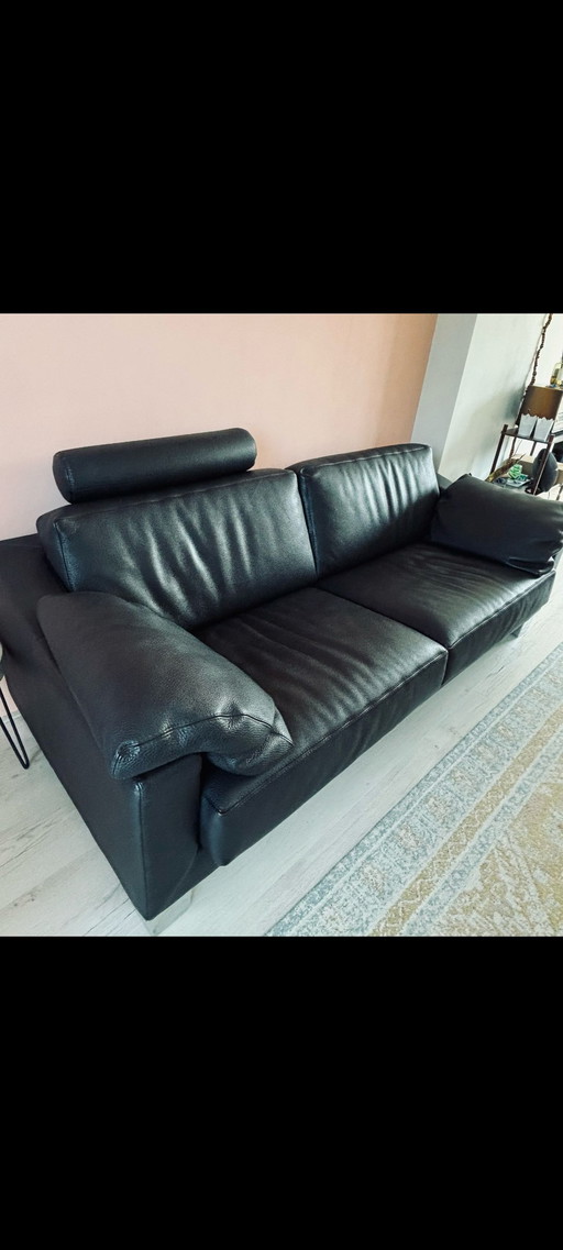 Brown leather Leolux. 2.5 seater sofa.