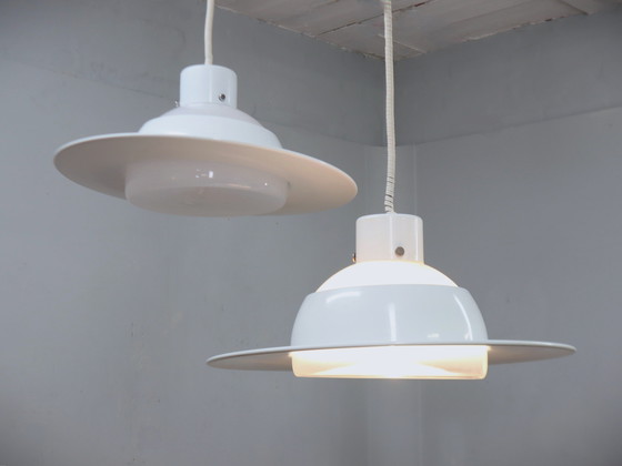 Image 1 of Space Age Veluce Murano Hanging Disc Lamp 1960s, Set of 4
