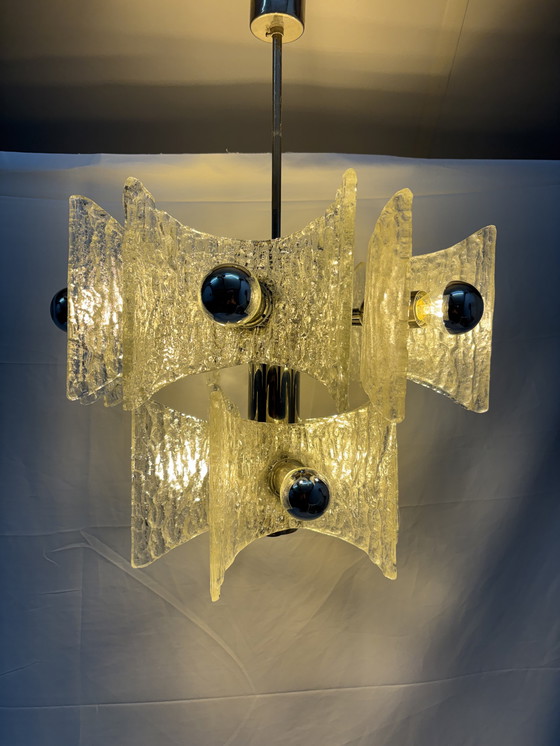 Image 1 of Vintage sputnik ijsglas hanglamp Kaiser Leuchten space age