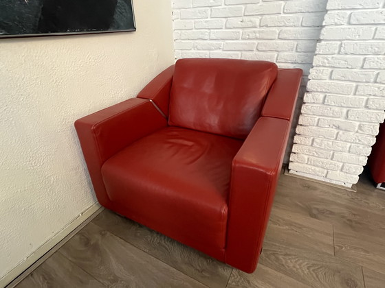 Image 1 of Rolf Benz design - model 350 design - modern - leather - red