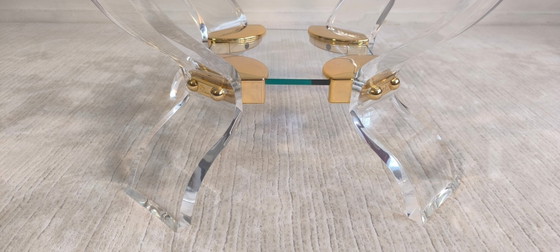 Tavolino da Caffè Lucite & Ottone – Stile Hollywood Regency DLG Charles Hollis Jones – Curvasa Muebles (photo 8 of 18)