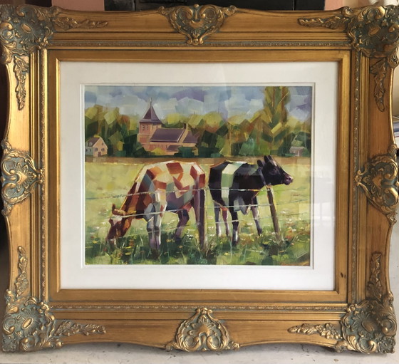 Image 1 of Calves at the old church in Oosterbeek