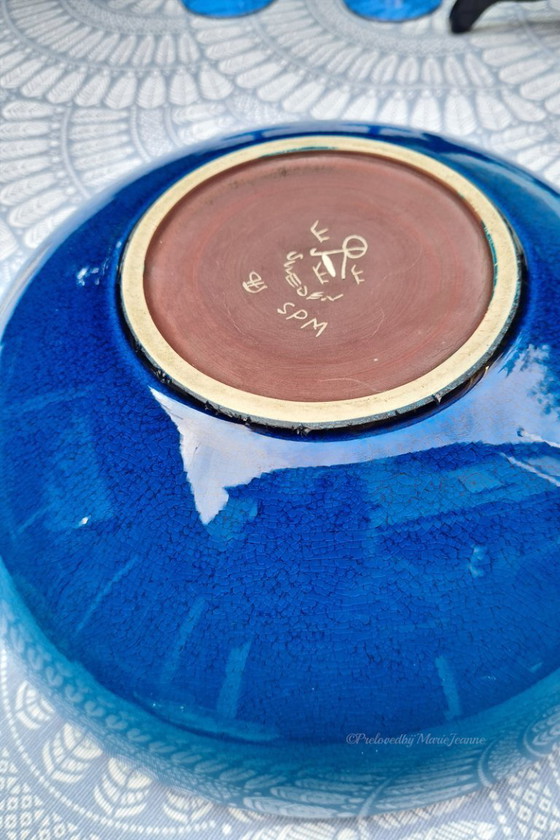 Image 1 of 1x Carl-Harry Stalhåne per Rörstrand, bellissima ciotola smaltata all'uovo blu