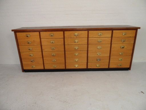Vintage Schubladenschrank mit 30 Schubladen – ladekasten, Wood, Klassiek