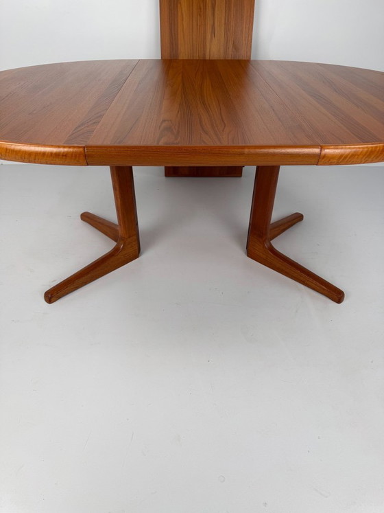 Uitschuifbare Teak Eettafel, Glostrup Møbelfabrik, Denemarken, ca. jaren 60, Hout, Metaal, Bruin (foto 10 van 15)