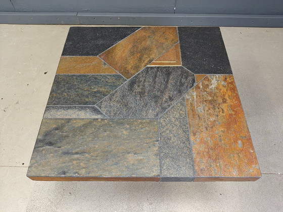 Image 1 of Tavolino vintage in pietra d'ardesia, anni '80