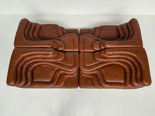 4-DELIGE SET DE SEDE TERRAZZA DS1025 BY UBALD KLUG IN COGNAC LEDER