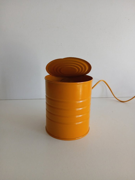 Image 1 of Vintage Tafellamp Conservenblik - Pop Art - Dutch Design 1980's