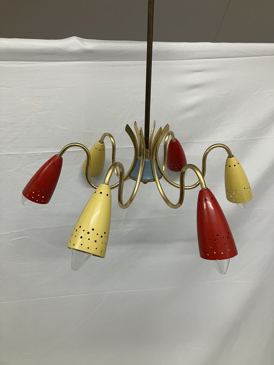 Image 1 of Vintage spider sputnik space age 50s ceiling lamp.