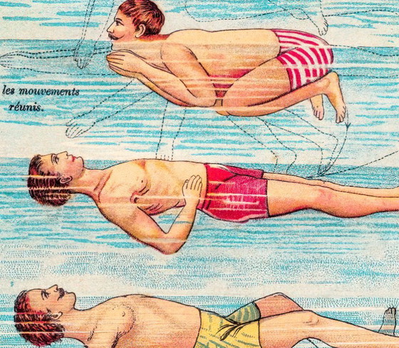 Image 1 of Onderricht in buik- en rugslagzwemmen - 1899 - Affiche