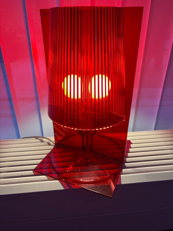 Image 1 of Kartell Table Lamp, Model "Take", Ferruccio Laviani, color red