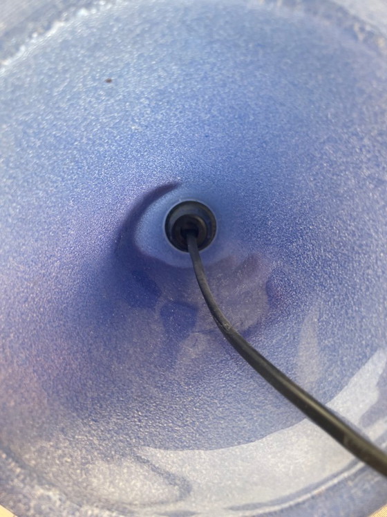 Image 1 of Cobalt blue mushroom lamp