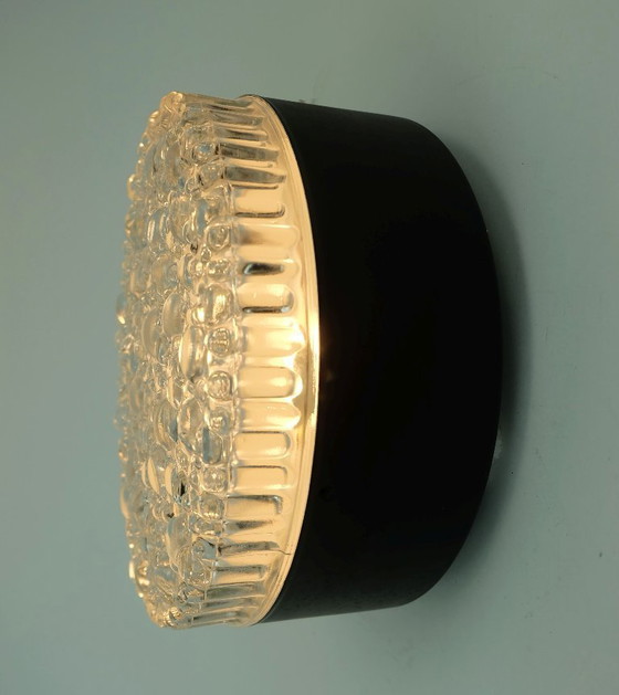 Image 1 of Nr. 2 von 2 - Stab Deckenleuchte Einbau- oder Wandleuchte Modell A 226 Blasenglas Strukturglas 1960er Jahre 70er Jahre