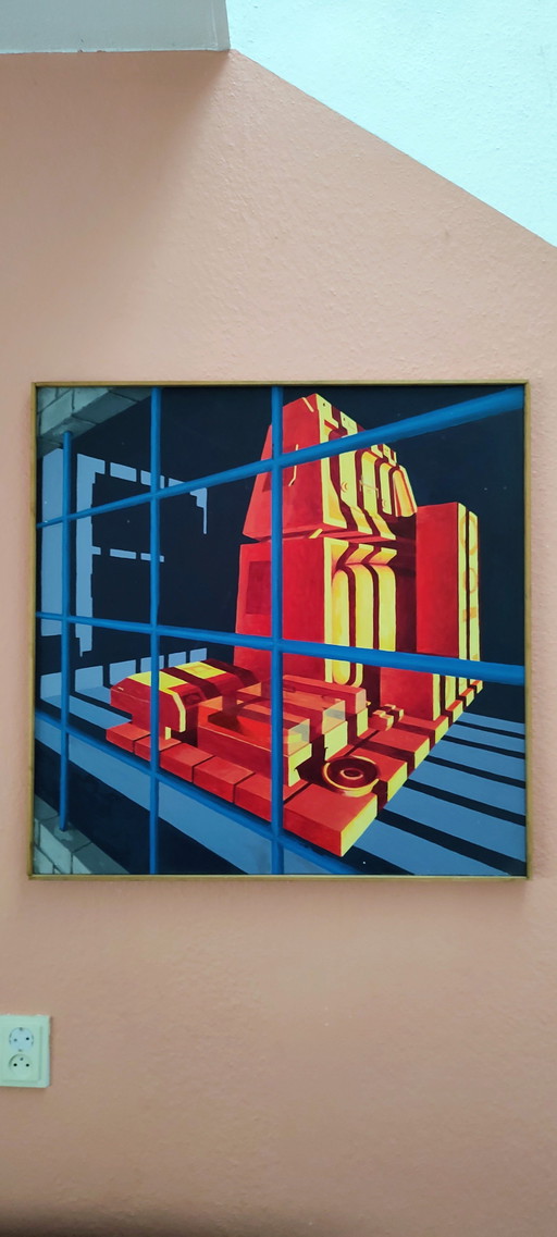 Grafisch postmodern schilderij 1989