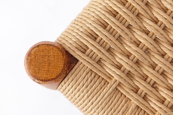 Image 1 of Sedia da pranzo in quercia modello 75 di Niels Otto Møller, metà del secolo scorso, danese, anni '50. Seduta in corda di carta v