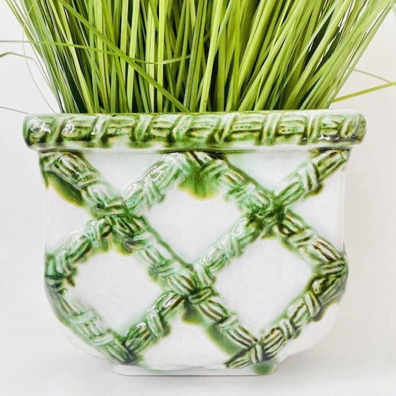 Image 1 of Maceta a cuadros verdes y blancos de Carstens Tönnieshof, década de 1960, Alemania Occidental