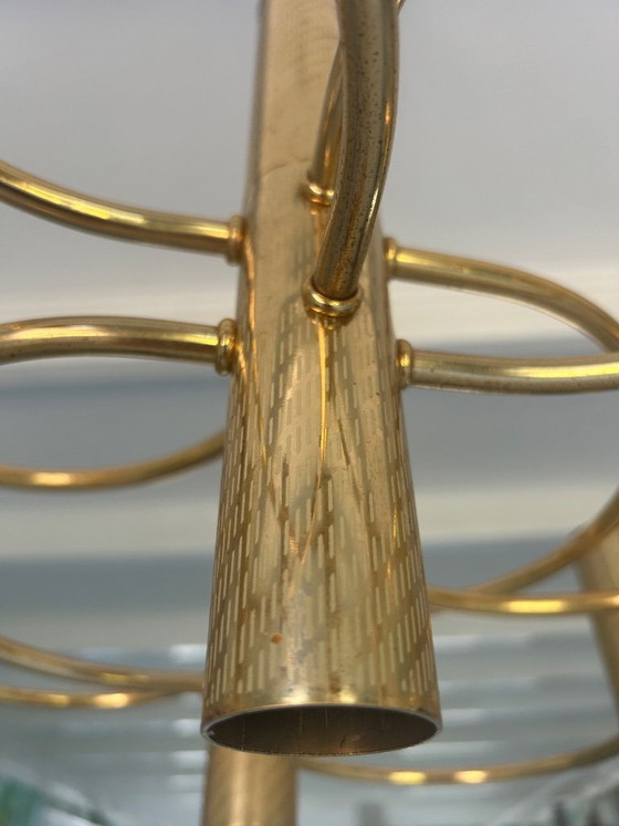 Image 1 of Lampadario in ottone di Gaetano Sciolari.