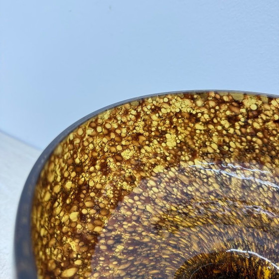 Image 1 of Italian murano glass with brass center piece bowl , 1970s