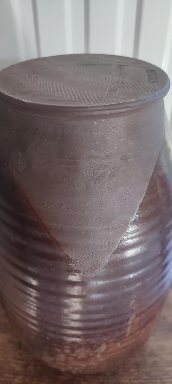 Image 1 of Grand vase en grès signé Hassan Domjean