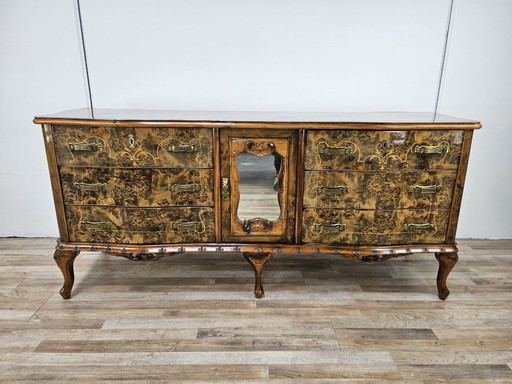 Chippendale ladekast met zes laden uit 1950