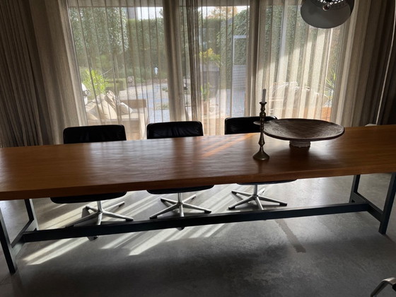 Image 1 of Zeer Unieke Tafel met een verhaal!  4 meter lang Vintage Mid Century jaren 60