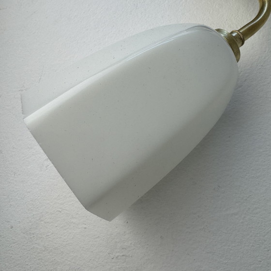 Image 1 of Vintage Opaline zwanenhals wandlamp