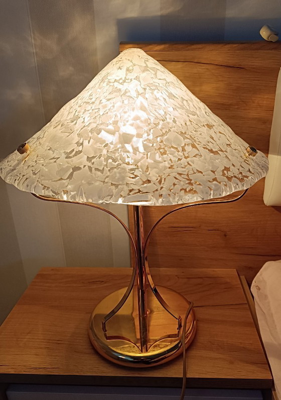 Image 1 of MURANO Large 46cm Table Lamp by Sylcom - Broken Ice Effect - Handmade - Made in Italy New