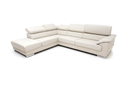 Ewald Schillig Blues Corner Sofa Couch Sofa Extendable Electric Leather Beige