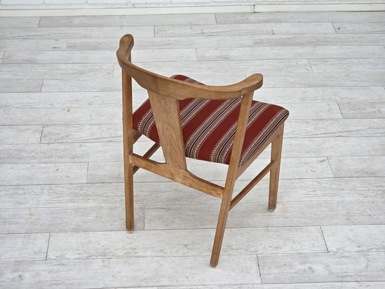 Image 1 of 1960s Pair of Danish Dining Chairs, Solid Oak Wood, Furniture Wool