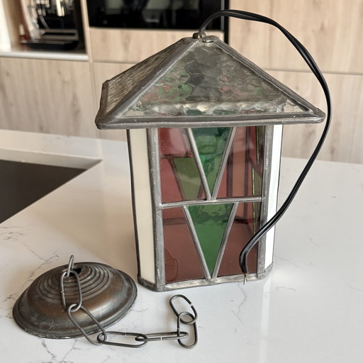 Lampada a sospensione vintage in stile Tiffany - Vetro colorato – hanglampen, Glass, Metal