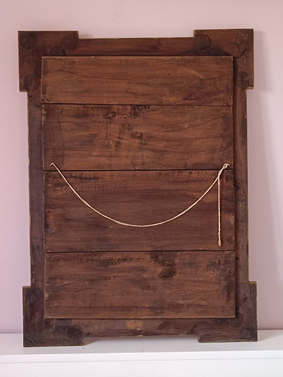 Image 1 of Large antique mirror in gilded wood and beveled glass