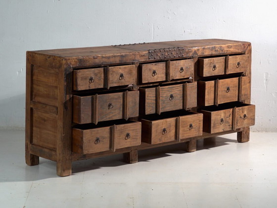 Mobile antico a cassetti multipli in legno di pino – Cina, circa 1930 – Cassettiere, Iron (photo 25 of 40)