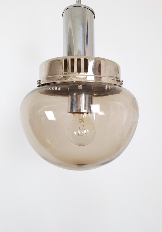 Image 1 of Elegante lampadario vintage con vetro fumé