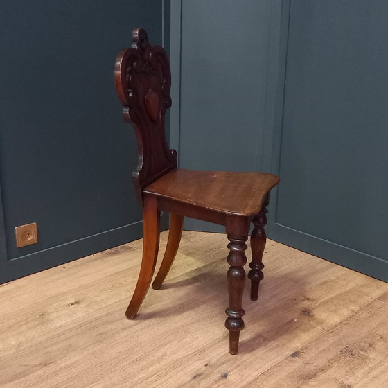 Image 1 of Antique English Hall Chair