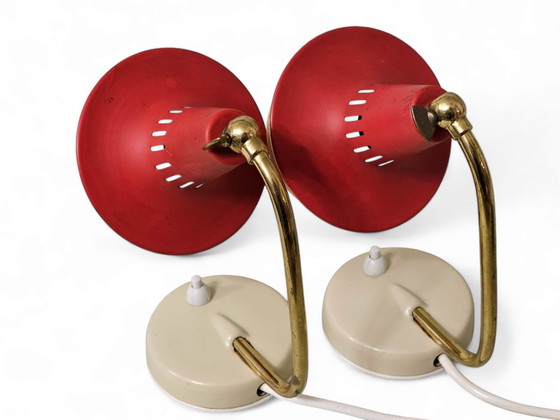 Image 1 of Pair of bedside lamps / table lamps, 1950s