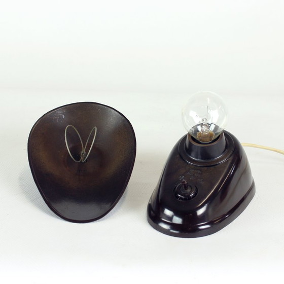 Image 1 of Lámpara de baquelita marrón del equipo Bauhaus para Esc Zukov, década de 1930
