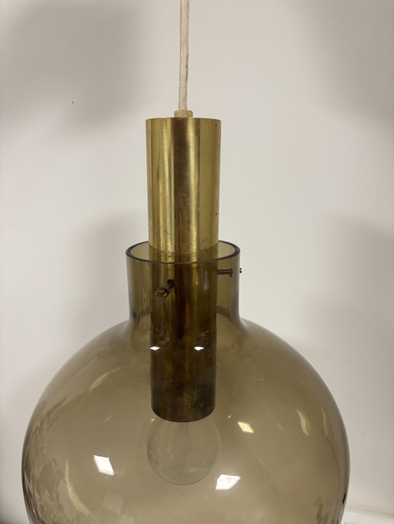 Image 1 of Suspension vintage originale conçue par Hans-Agne Jakobsson, fonctionnant au gaz de combustion et en laiton.