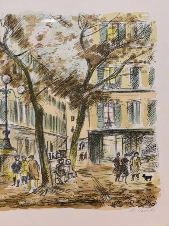 Litografia di paesaggio urbano di Michele Cascella, anni '50, Dipinti e disegni (foto 3 di 5)