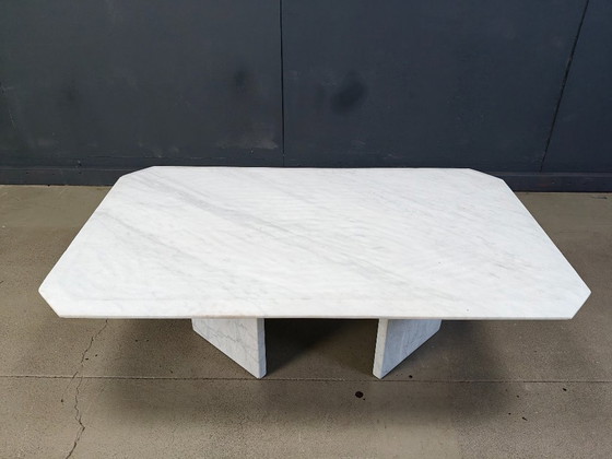 Image 1 of Table basse vintage en marbre blanc, 1970